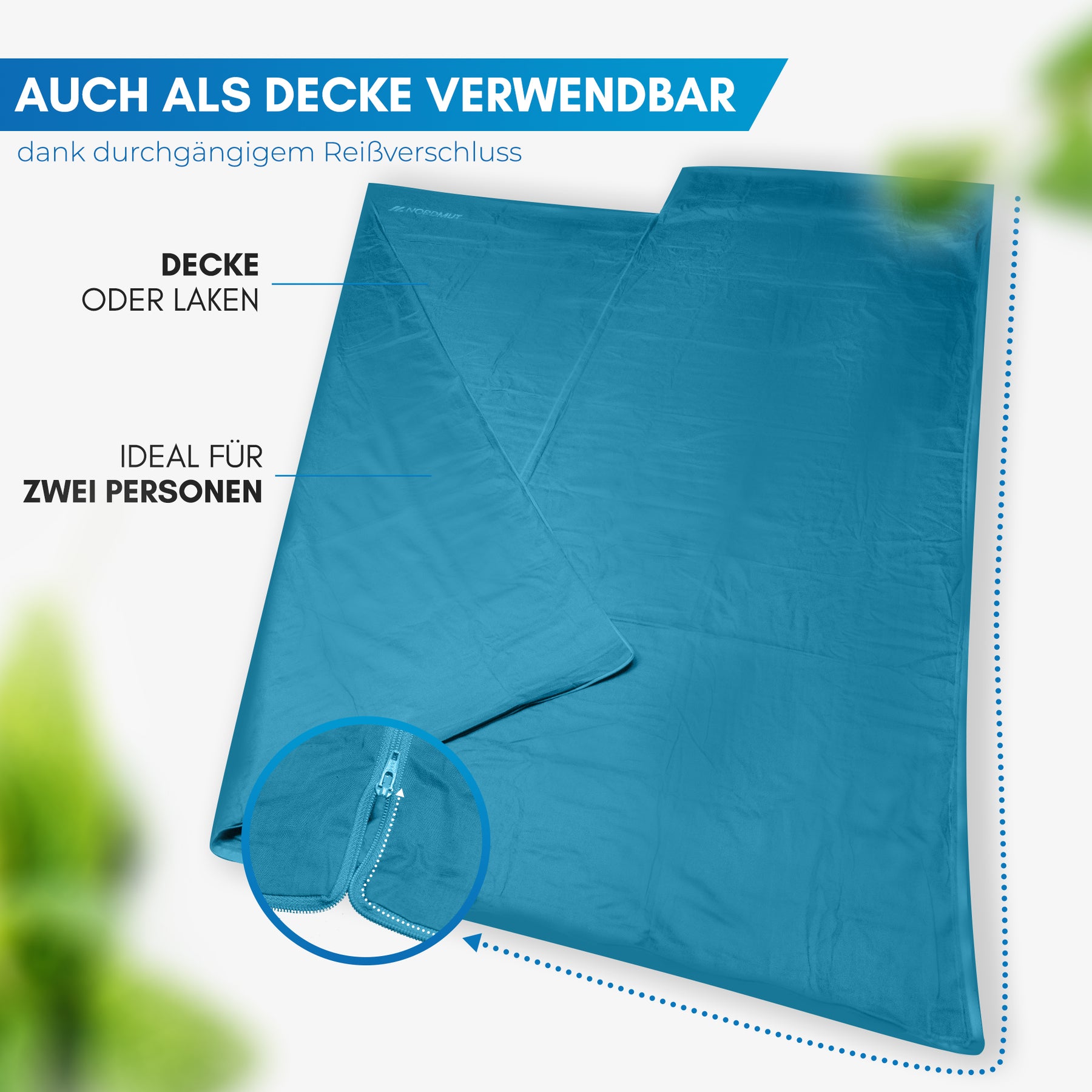 Hüttenschlafsack Ultraleicht - Sommer Schlafsack Nur 512g