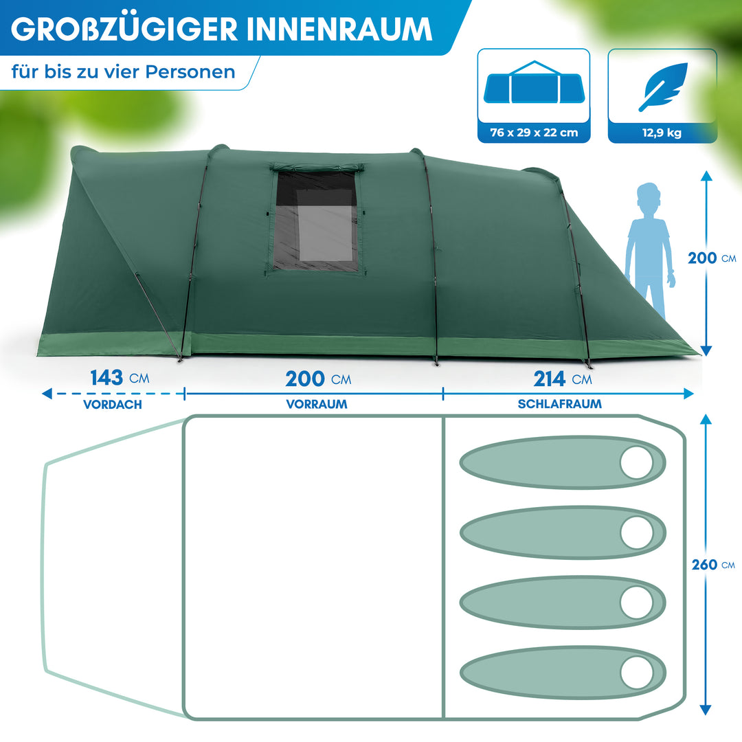 Tunnelzelt 4 Personen – Aakenu