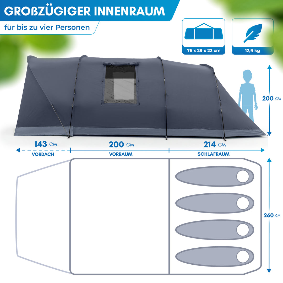 Tunnelzelt 4 Personen – Aakenu